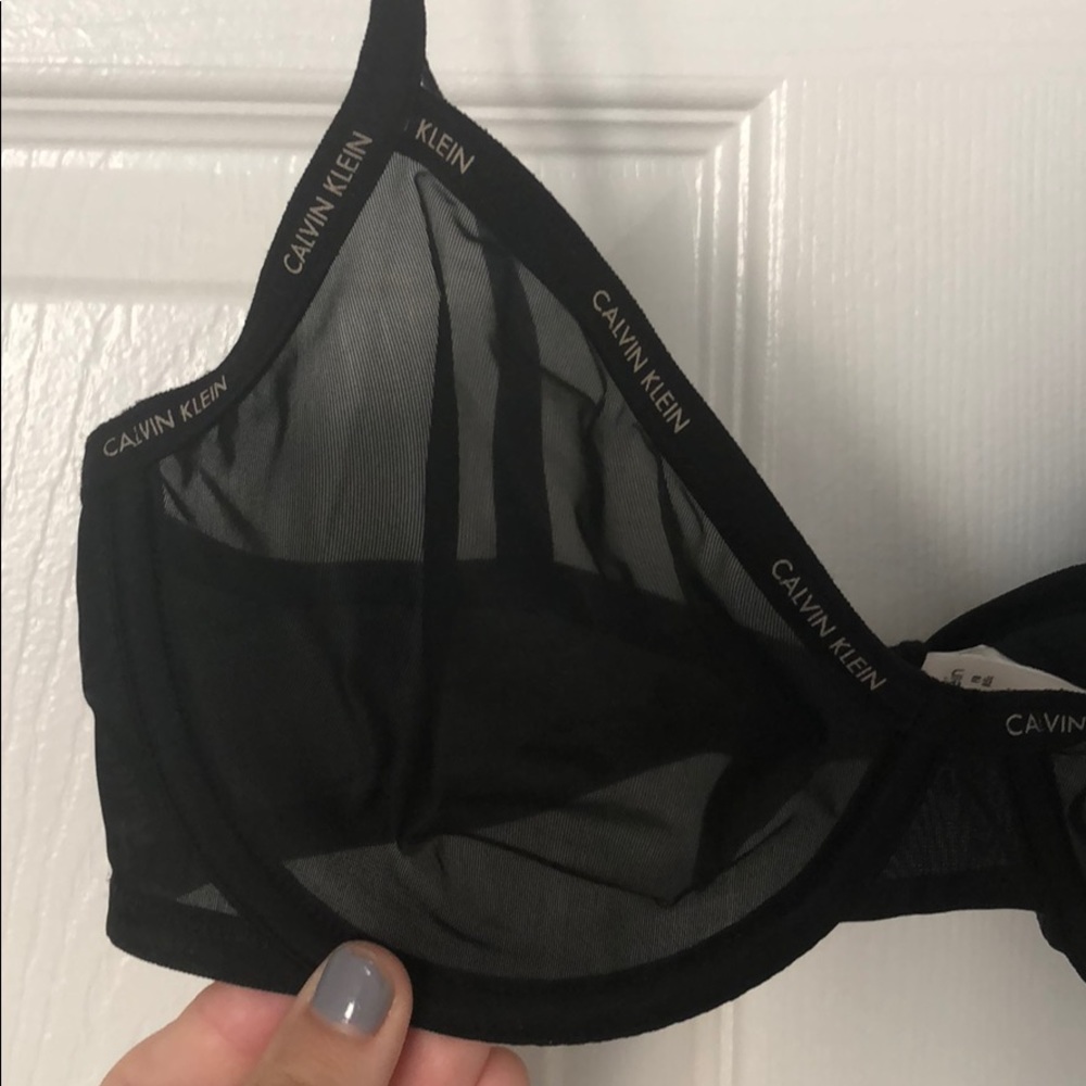 Calvin Klein Black mesh bra 32c worn once